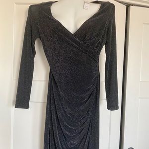 NWT WHBM black/Sparkle slimming knit sheath